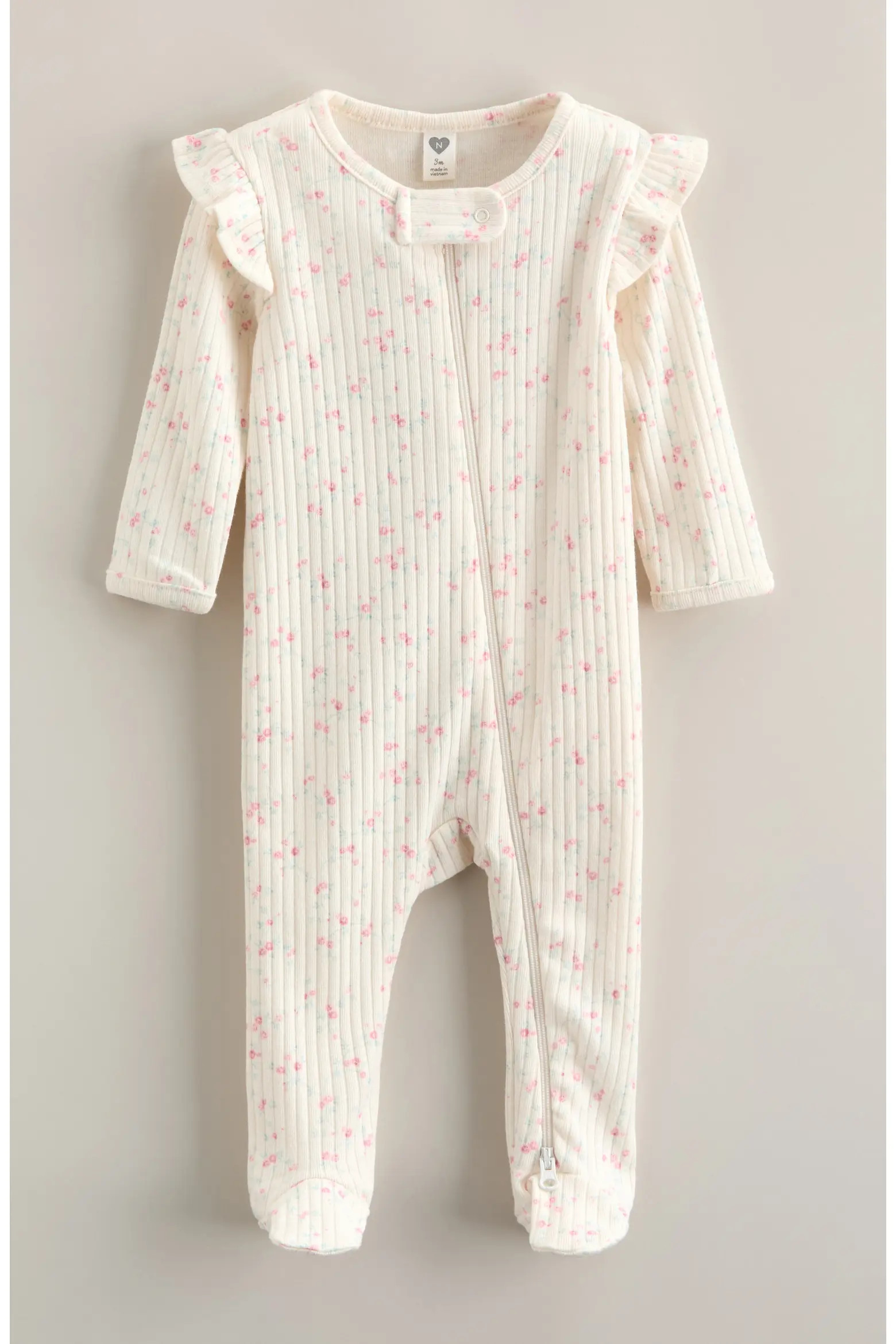 Ruffle Cotton Blend Rib Footie (Women) | Nordstrom | Nordstrom