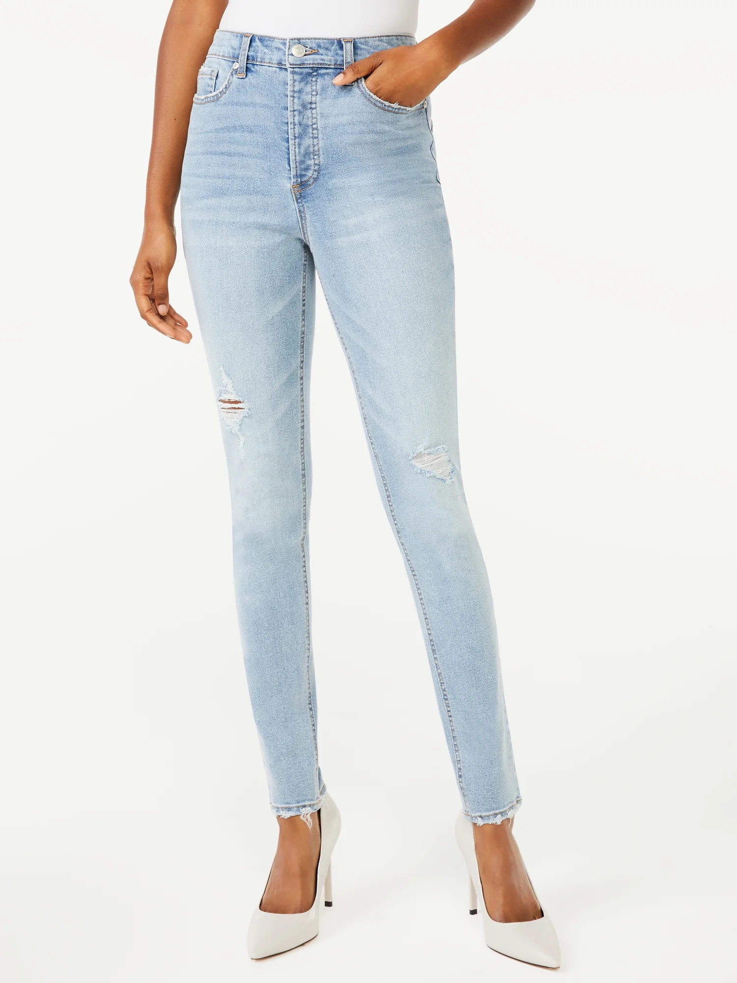 Scoop Women's Essential High-Rise Skinny Jeans - Walmart.com | Walmart (US)