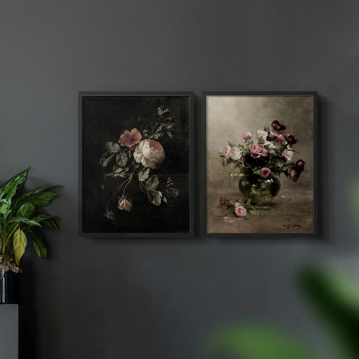 " Vintage Floral V " 2 - Pieces (Set of 2) | Wayfair North America