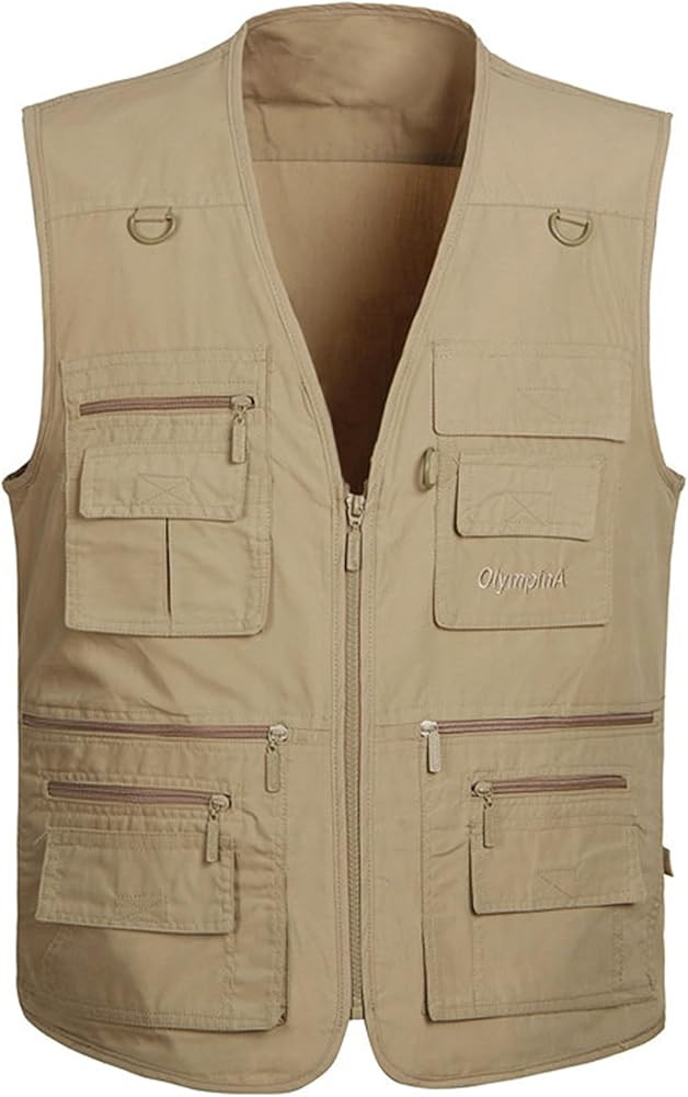 Lentta Men's Fishing Vest Summer Outdoor Lightweight Work Photo Vest 16 Pockets | Amazon (US)