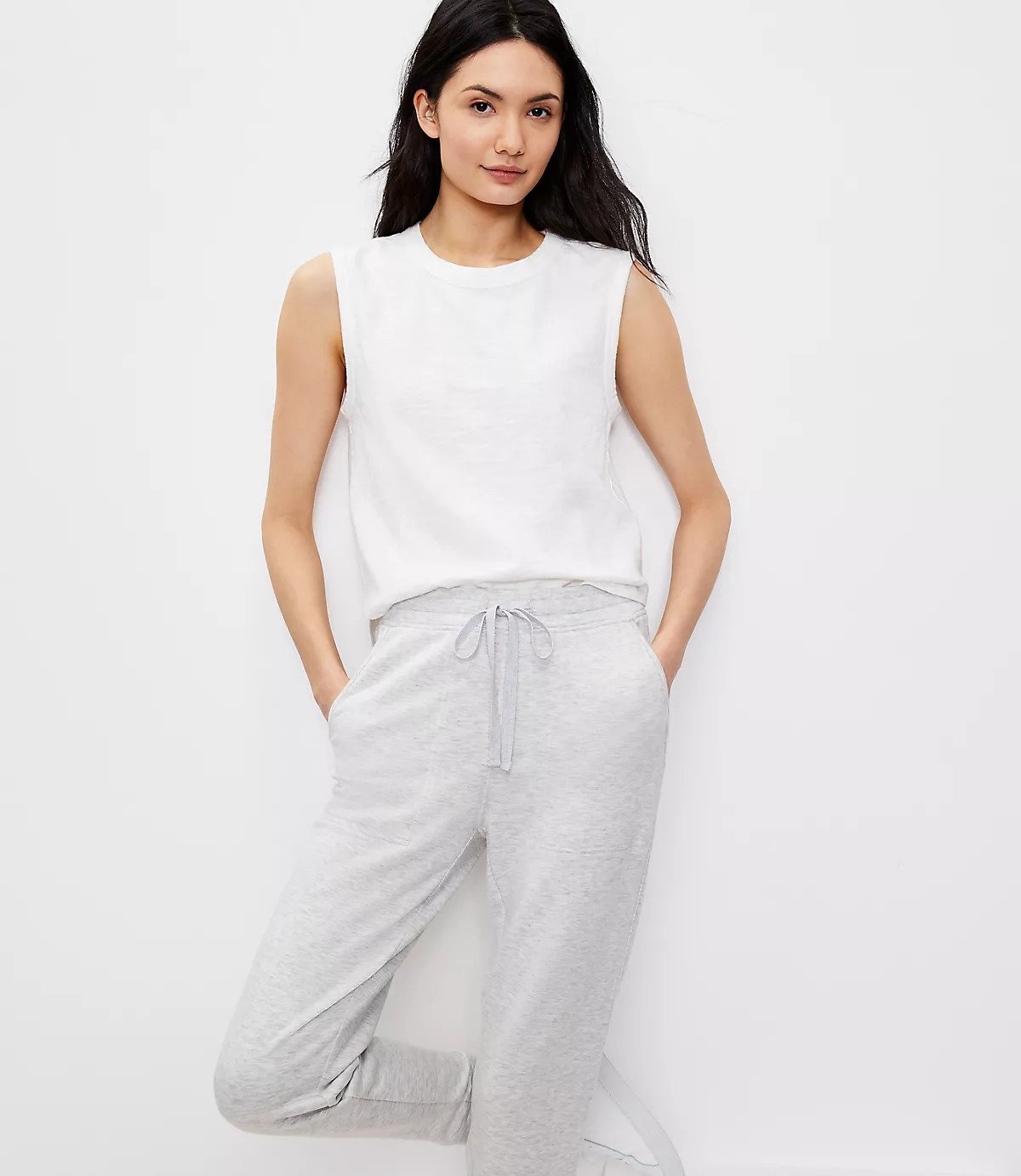 Lou & Grey Cozy Jersey Shirttail Tank | LOFT | LOFT