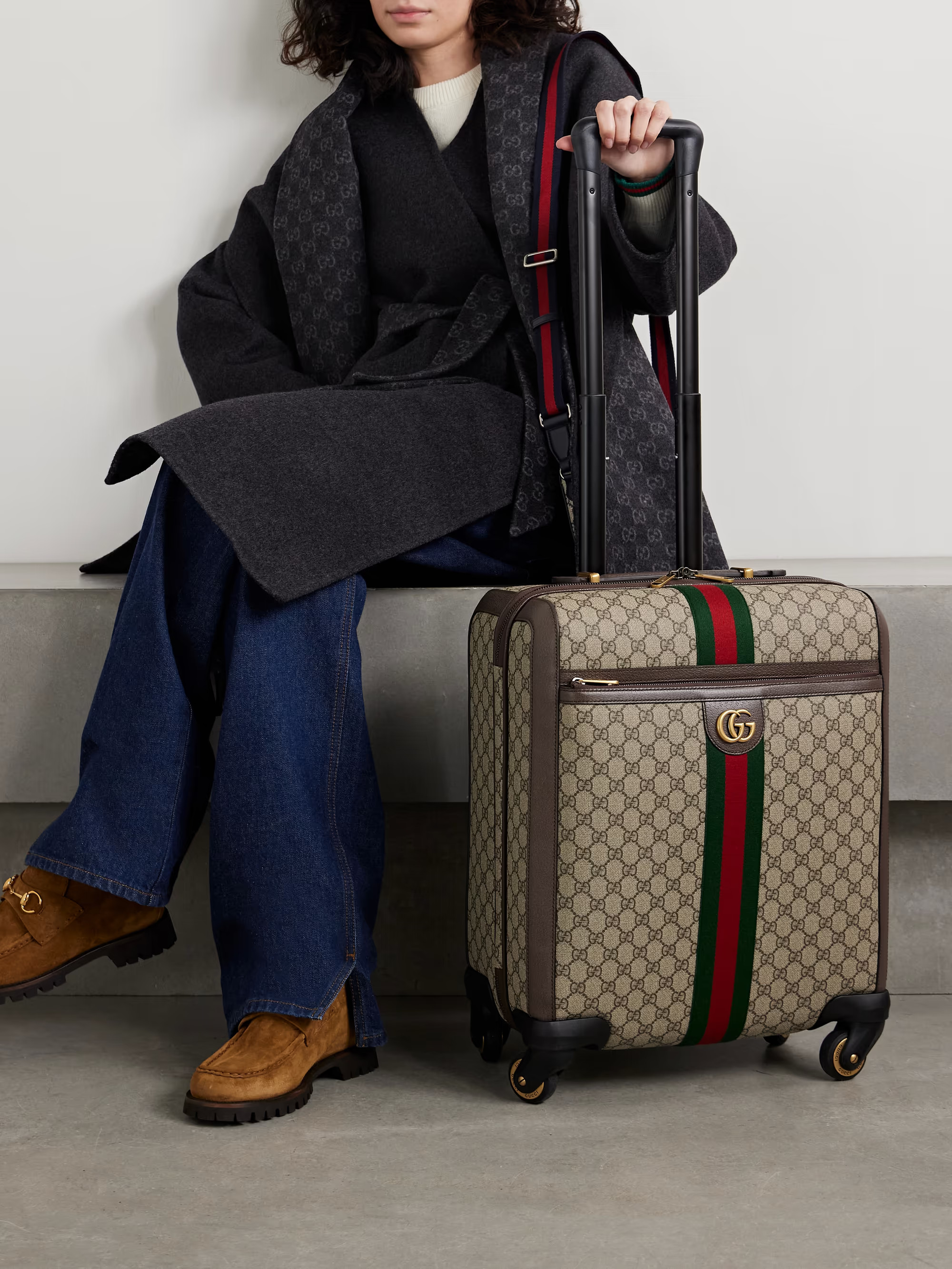 Savoy leather-trimmed printed coated-canvas suitcase | NET-A-PORTER (UK & EU)