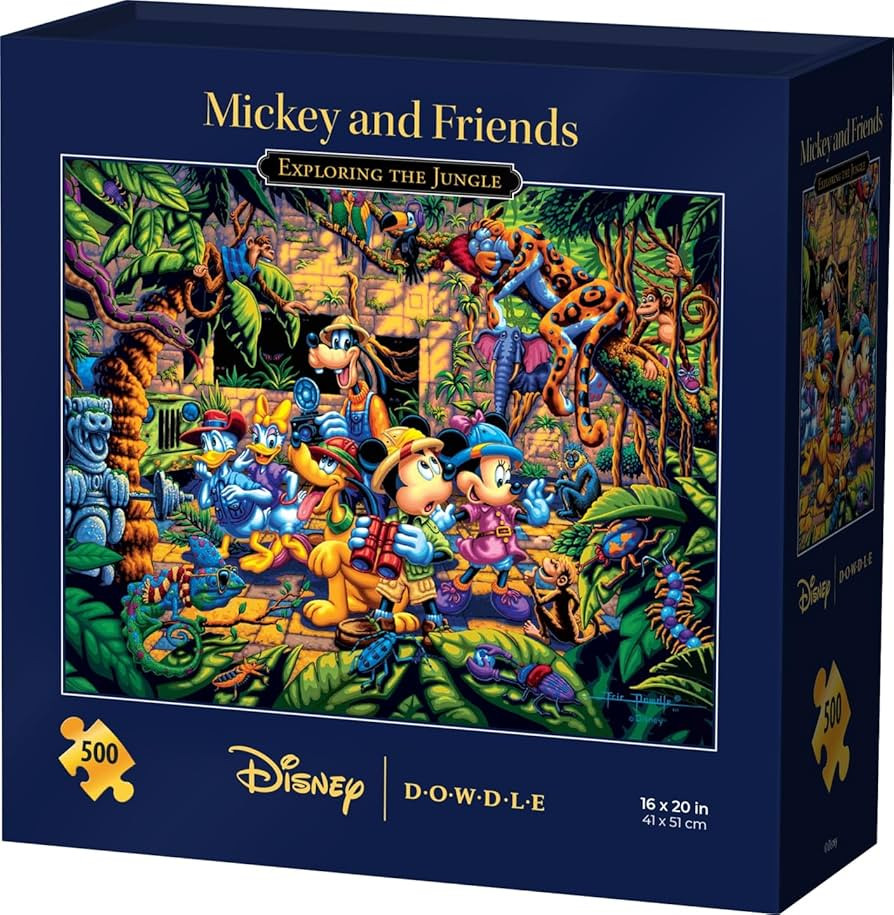 Mickey and Friends Exploring The Jungle, Disney Dowdle Puzzle, 500 Piece Jigsaw Puzzle for Adults | Amazon (US)