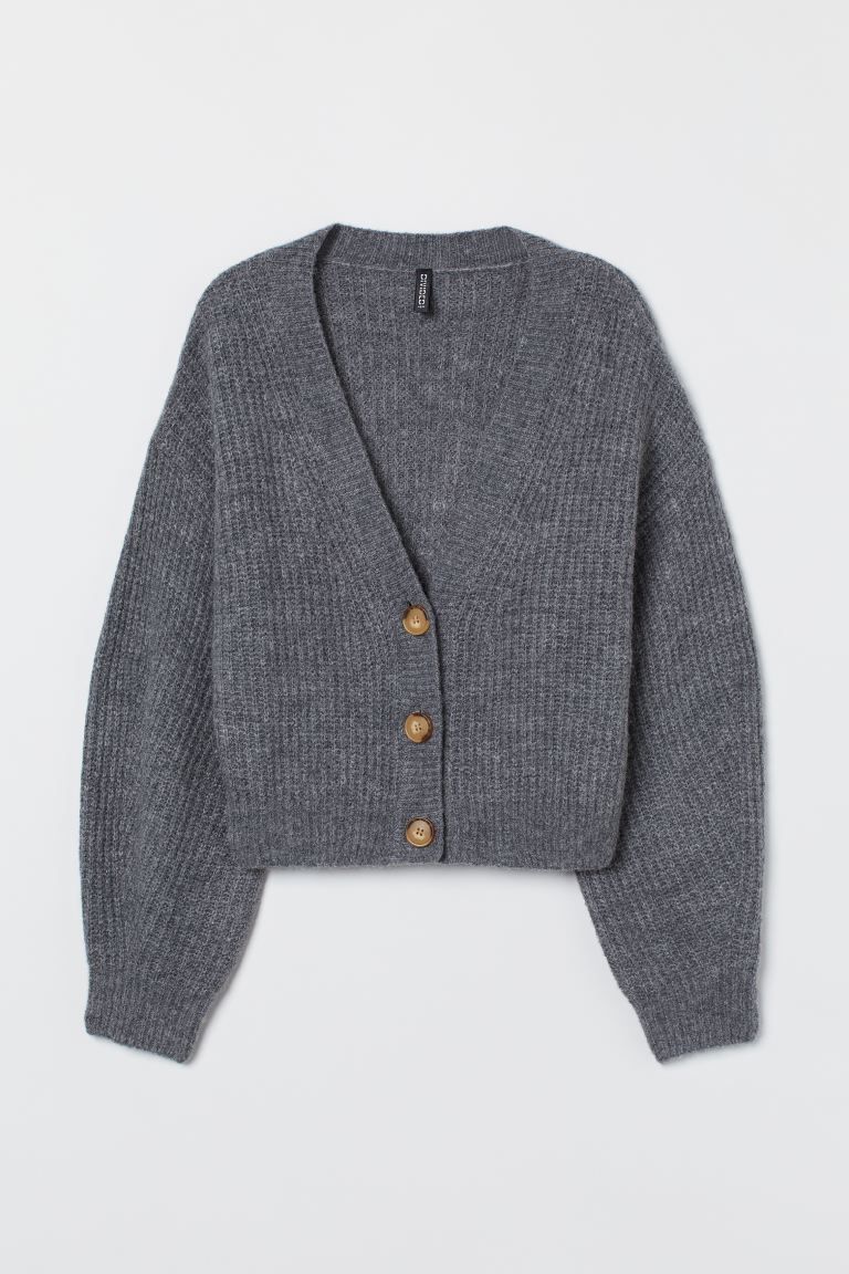 Rib-knit Cardigan - Gray melange - Ladies | H&M US | H&M (US)