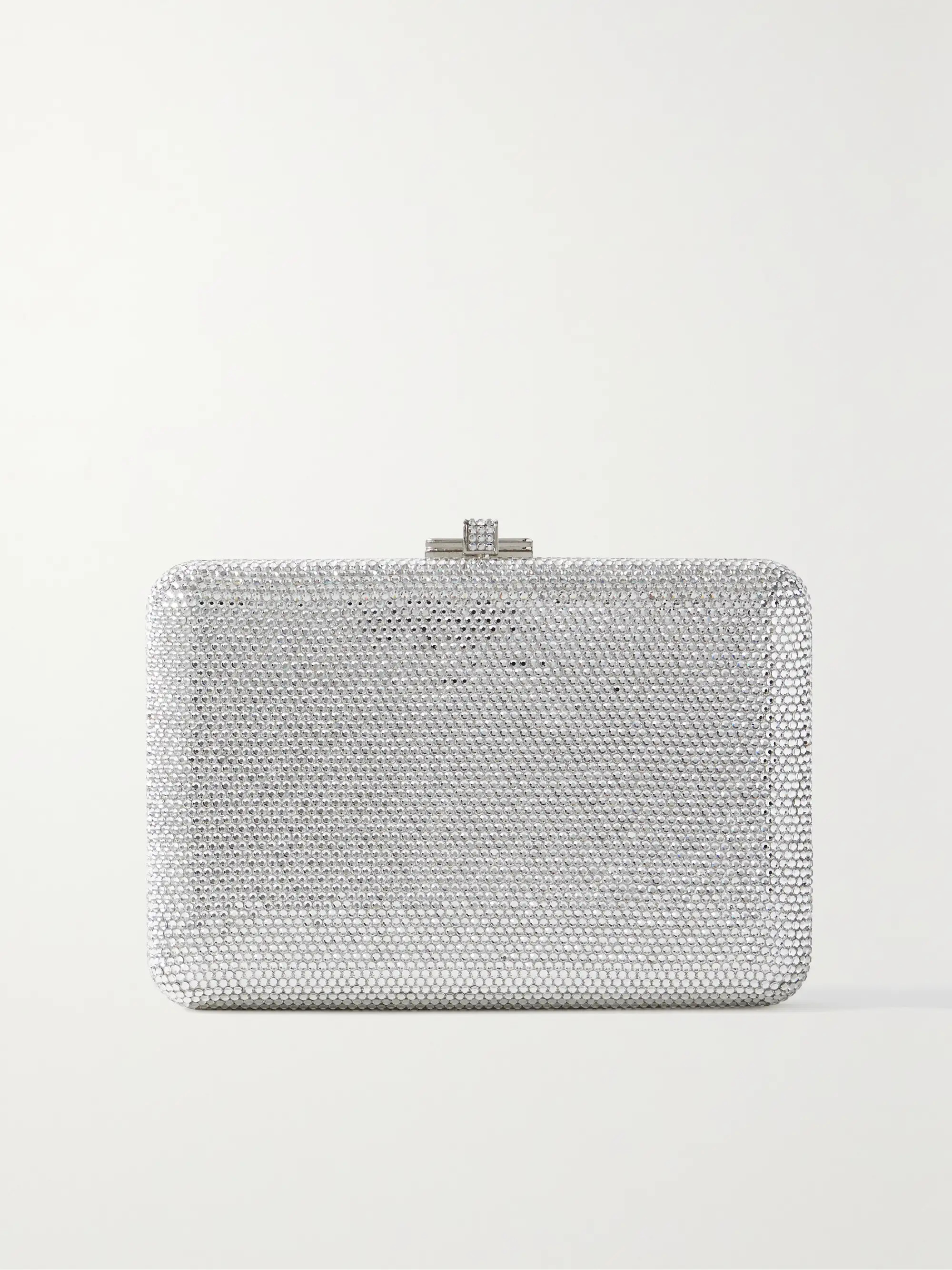 Slim Slide crystal-embellished silver-tone clutch | NET-A-PORTER (US)