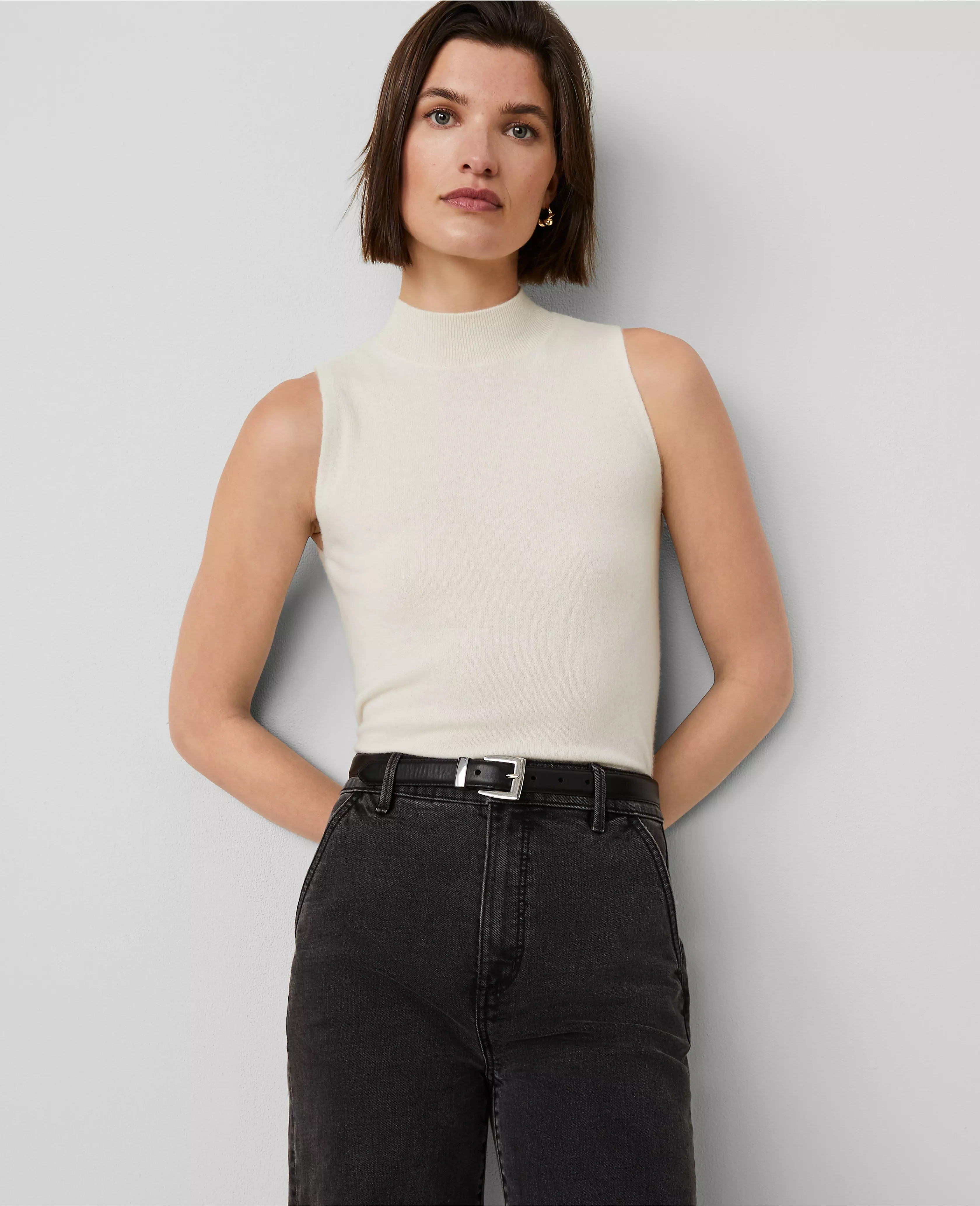 Cashmere Mock Neck Shell | Ann Taylor