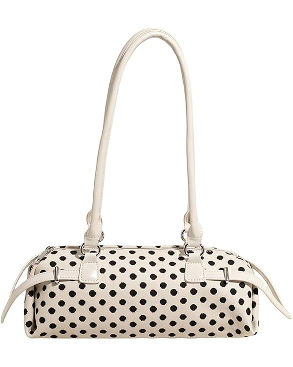 Large Capacity Canvas Polka Dot Handbag for Women, Stylish Versatile Underarm Bag | Amazon (US)