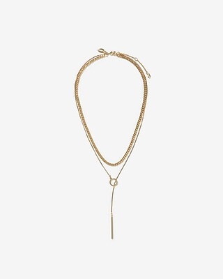 Double Row Thick Chain Pull Through Necklace | Express