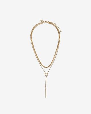 Double Row Thick Chain Pull Through Necklace | Express