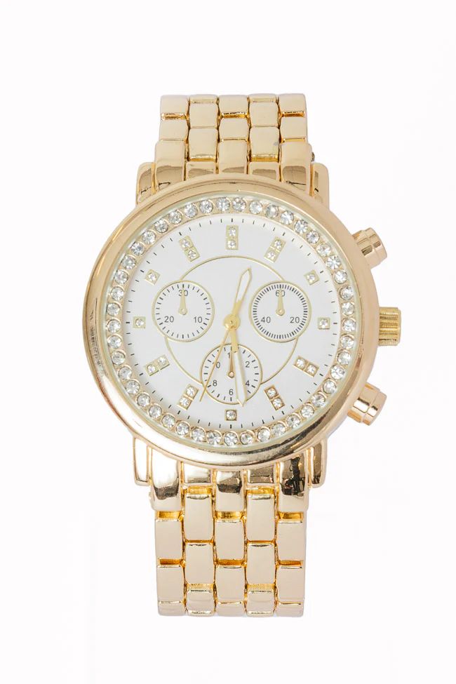 Be Hopeful Gold Circle Face Watch | Pink Lily