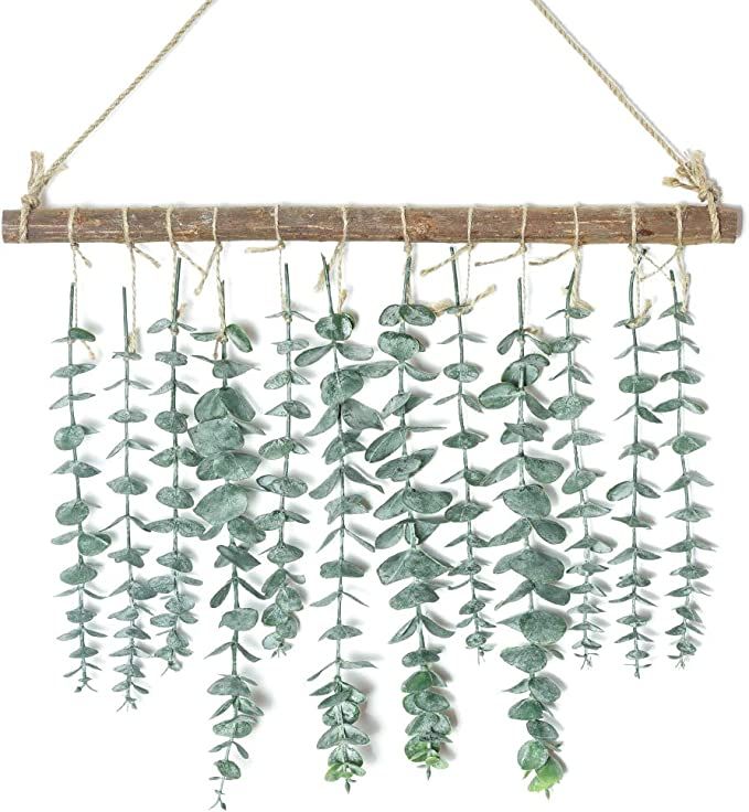 Bathroom Decor Artificial Eucalyptus Wall Hanging Decor-Fake Eucalyptus Leaves Greenery Farmhouse... | Amazon (US)