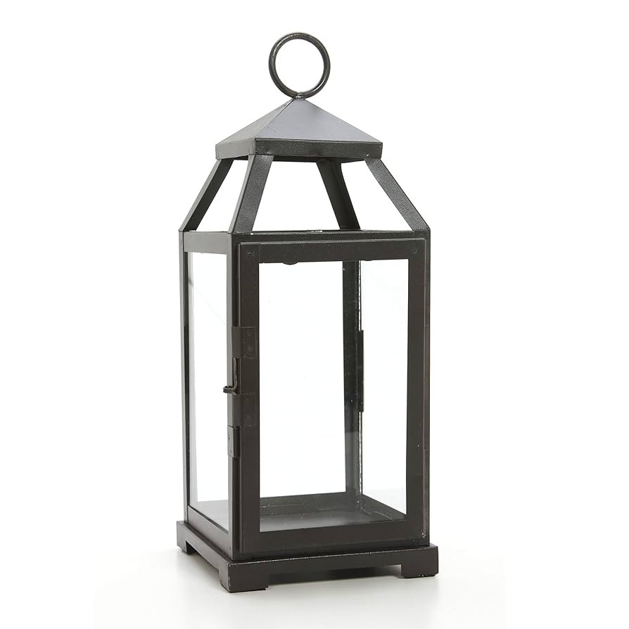 Hosley 14 Inch High Large Clear Glass Iron Classic Style Lantern Elegant Candle Holder for Home D... | Amazon (US)