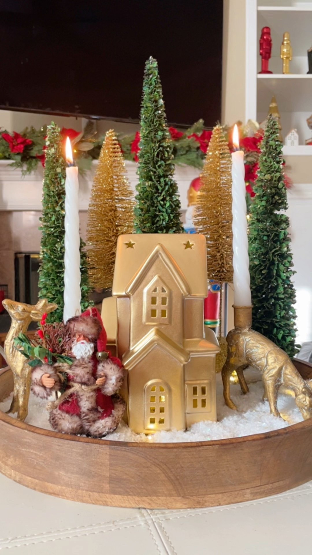 Beautiful, Modern, Christmas centerpiece, Tablescape. Perfect for anywhere in your home. Mine is on my coffee table! 

#LTKHoliday #LTKSeasonal #LTKHome