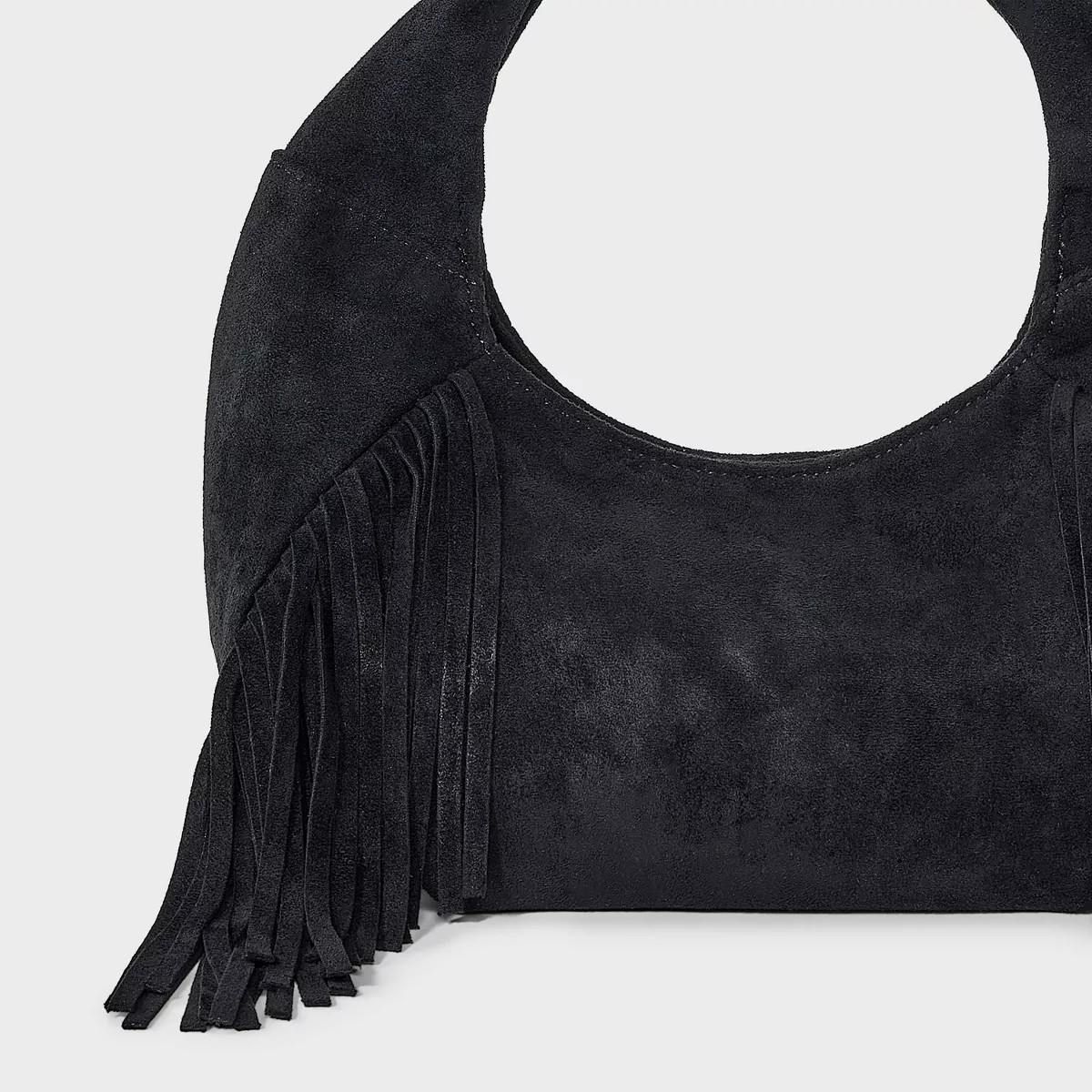 Soft Fringe Crescent Handbag - Universal Thread™ Black | Target