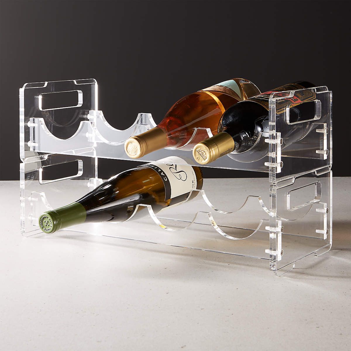 Modern Clear Acrylic Wine Rack + Reviews | CB2 | CB2