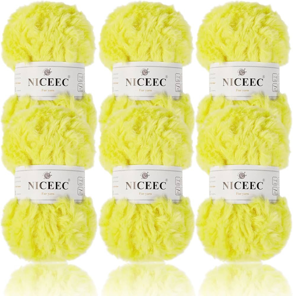 NICEEC 6 Skeins Super Soft Fur Yarn Chunky Fluffy Faux Fur Yarn Eyelash Yarn for Crochet Knit-Tot... | Amazon (US)