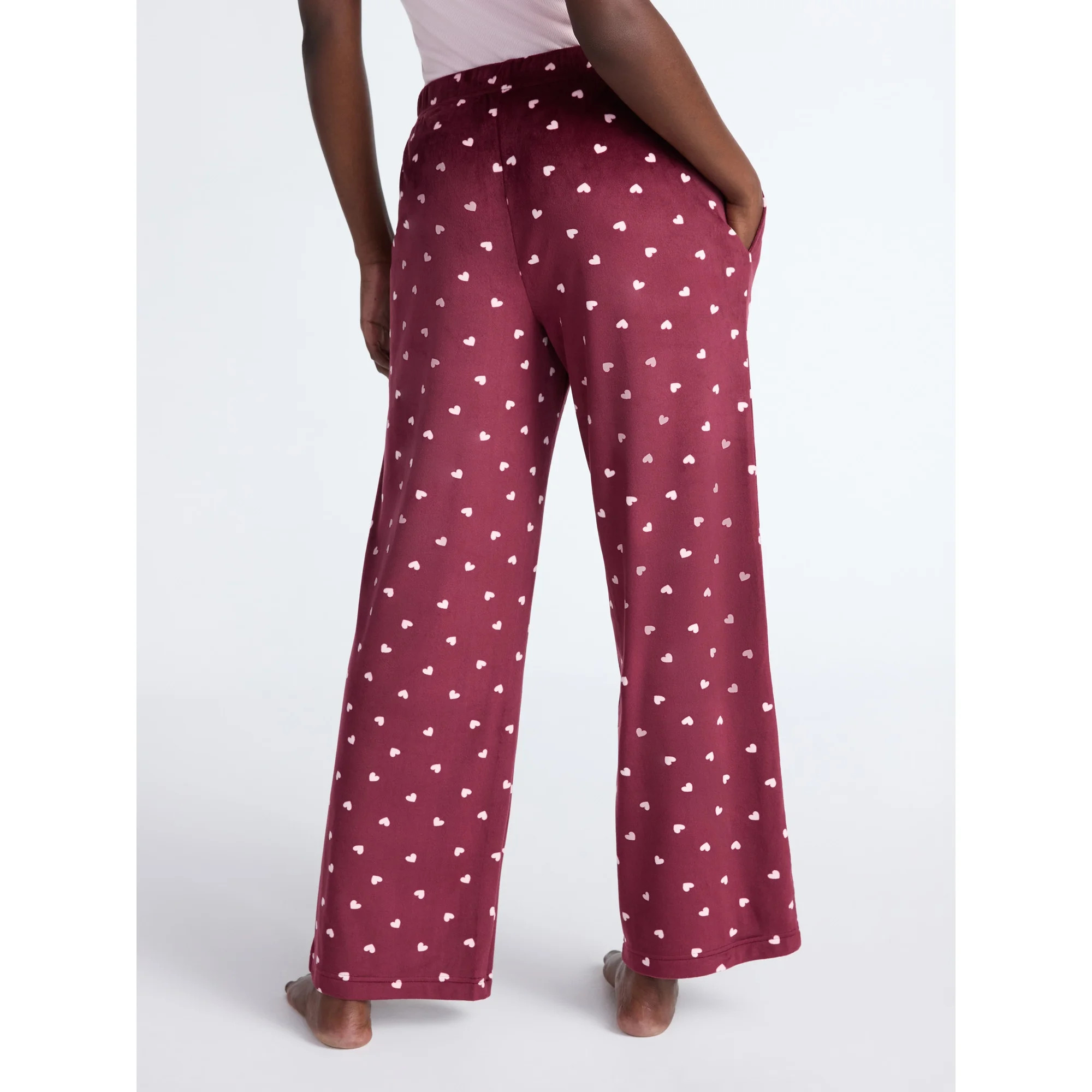 Joyspun Women's Velour Wide-Leg Sleep Pants, Size XS-3X | Walmart (US)