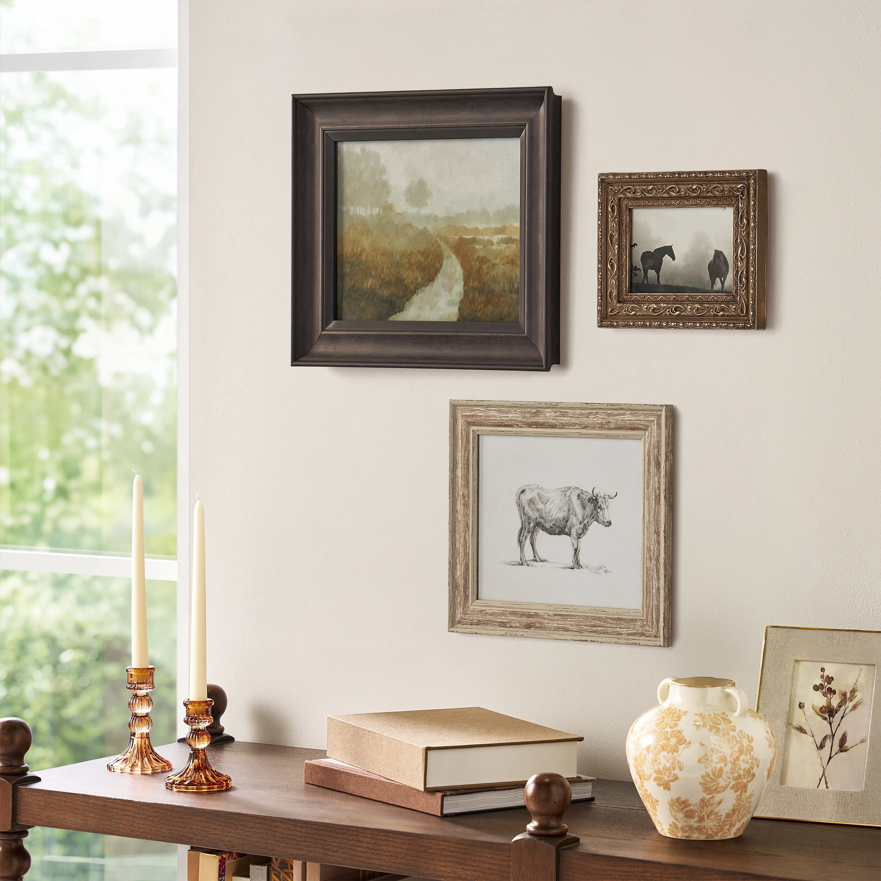 The Pioneer Woman Western Landscape Wall Art Set: Rustic Cowboy Nature Canvas Prints, Vintage Ran... | Walmart (US)
