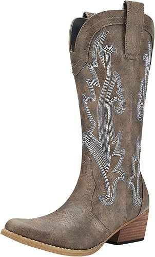 HISEA Cowboy Boots Women Western Boots Cowgirl Boots Ladies Pointy Toe Fashion Boots | Amazon (US)