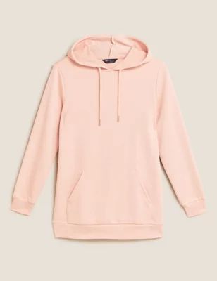 Cotton Longline Hoodie | M&S Collection | M&S | Marks & Spencer IE