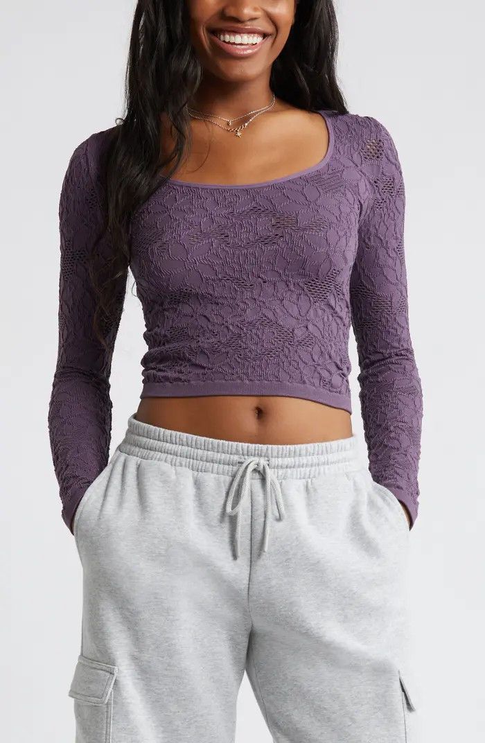 BP. Mesh Jacquard Long Sleeve T-Shirt | Nordstrom | Nordstrom