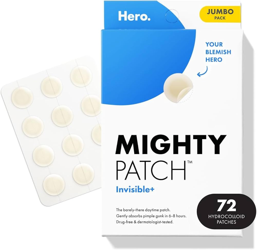 Mighty Patch™ Invisible+ Patch – The Barely-There Daytime Hydrocolloid Acne Pimple Patch for ... | Amazon (US)