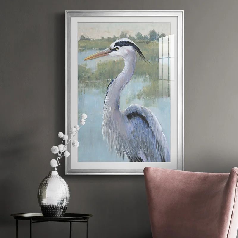 Blue Heron Portrait I - Picture Frame Print | Wayfair North America