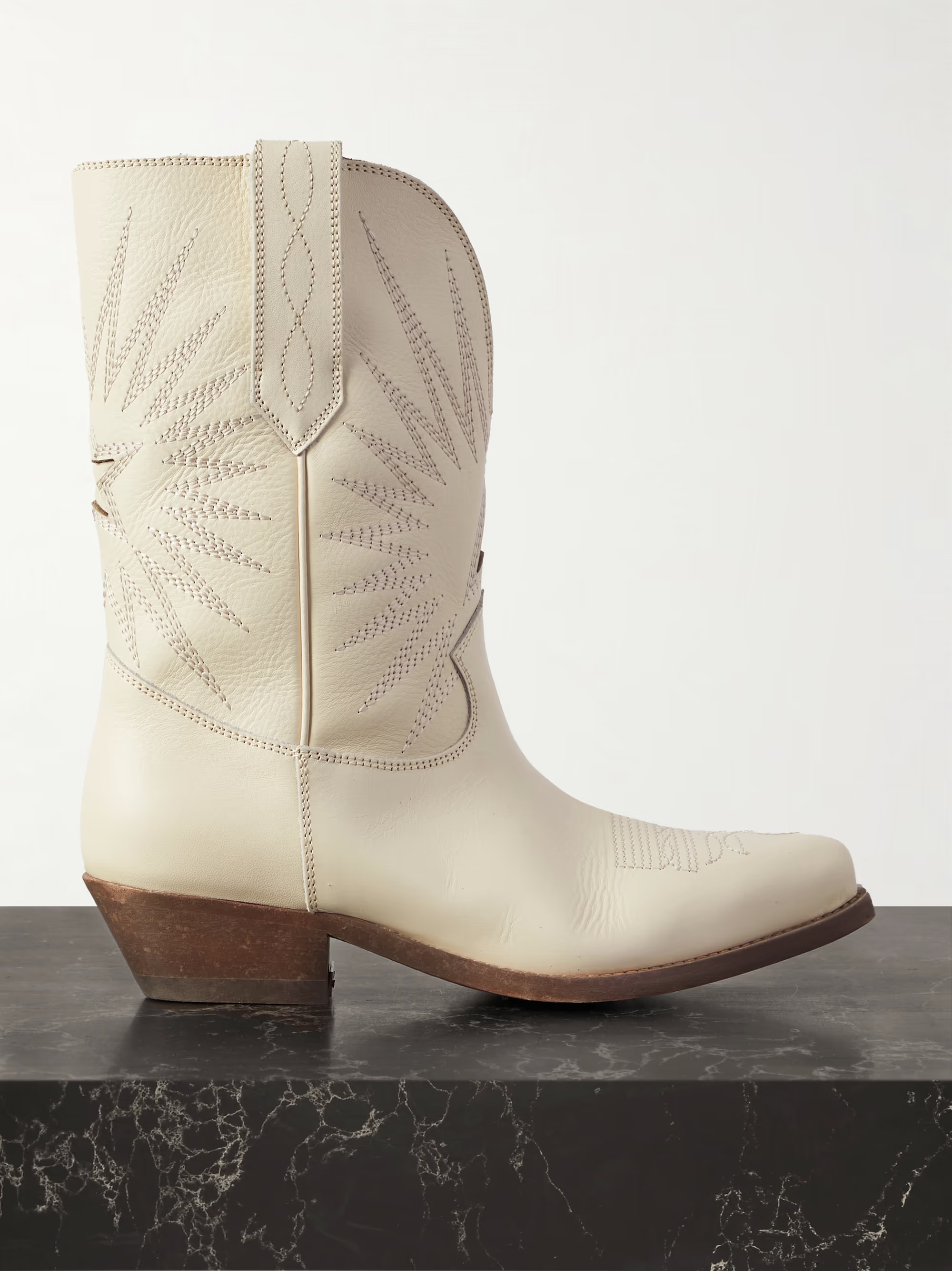 Low Wish Star embroidered leather cowboy boots | NET-A-PORTER (US)