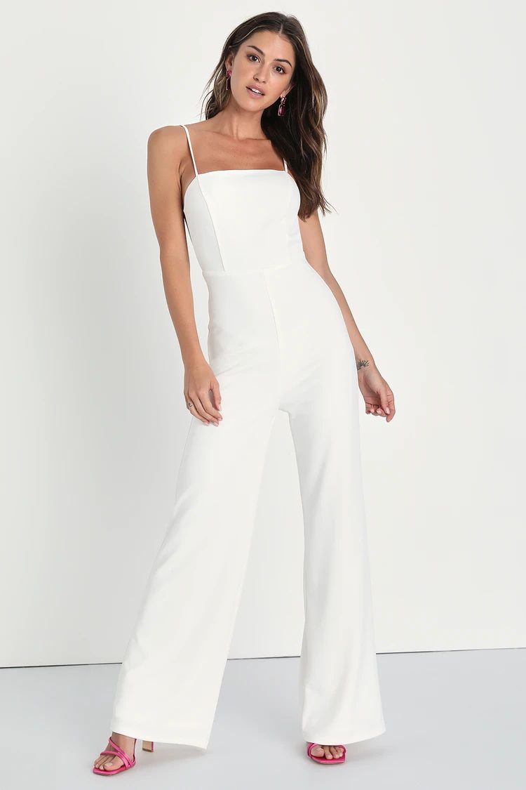 Stunning Passion White Strappy Backless Wide-Leg Jumpsuit | Lulus (US)