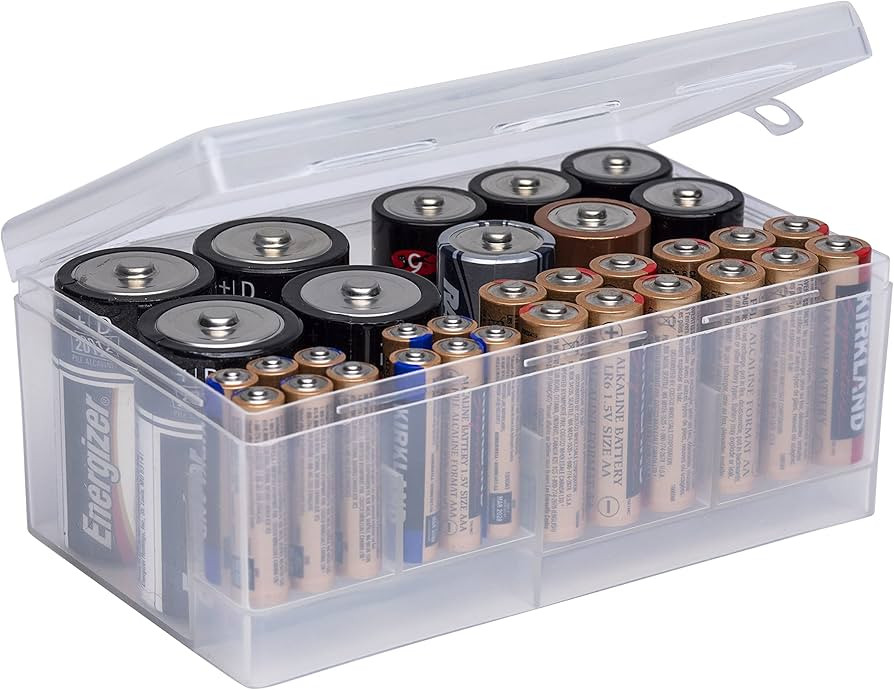 Dial Industries Battery Storage Organizer Case, 12 AAA, 12 AA, 6 C, 4 D | Amazon (US)