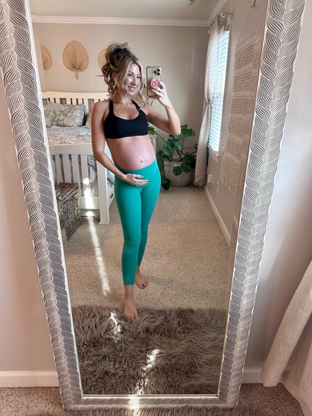 Lululemon Align High-Rise 25” in Maldives Green LOVE this color for spring/summer!! I can’t believe my normal size stretches with my body and doesn’t cut me off. 

Wearing 25” size 2. 

#LTKbump #LTKfit #LTKFind
