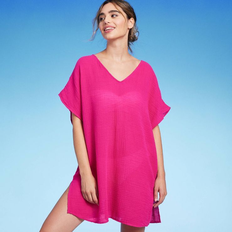 Women's Side Slit Tie Back Cover Up Tunic Dress - Kona Sol™ | Target