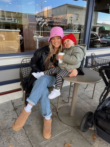 My jeans: size down (on sale)
Faux leather jacket tts M
Fave amazon socks!
$80 ugg lookalike boots TTS
Tayas striped amazon set 3T (size up)
Heart eyes beanie is Etsy!
She wears a 7 in nike sneakers!

#LTKkids #LTKunder100 #LTKfamily