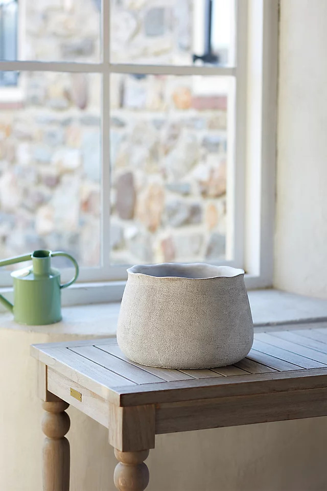 Textured Concrete Pouch Planter, 8" | Anthropologie (US)