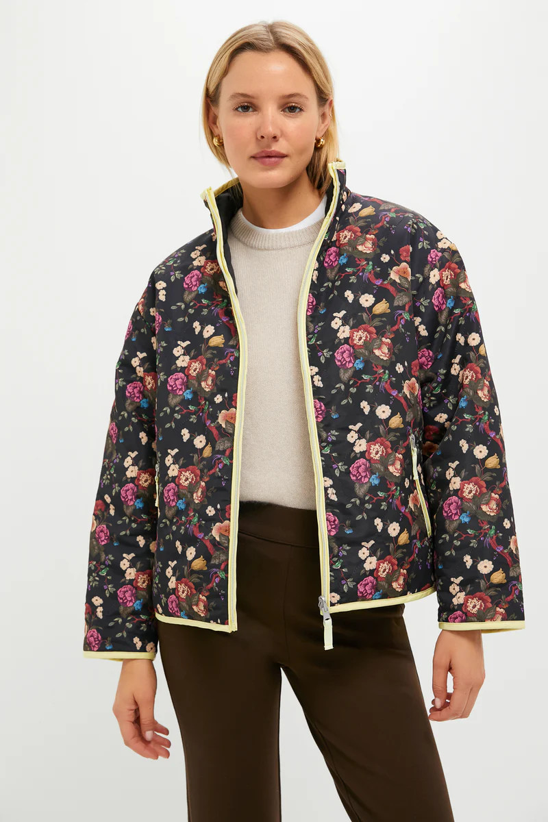 Reversible Black and Baroque Floral Quilted Mallory Jacket | Tuckernuck (US)