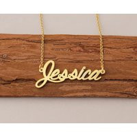 Name Necklace, Custom Jessica Nameplate Engraved Any On Necklace For Her | Etsy (US)