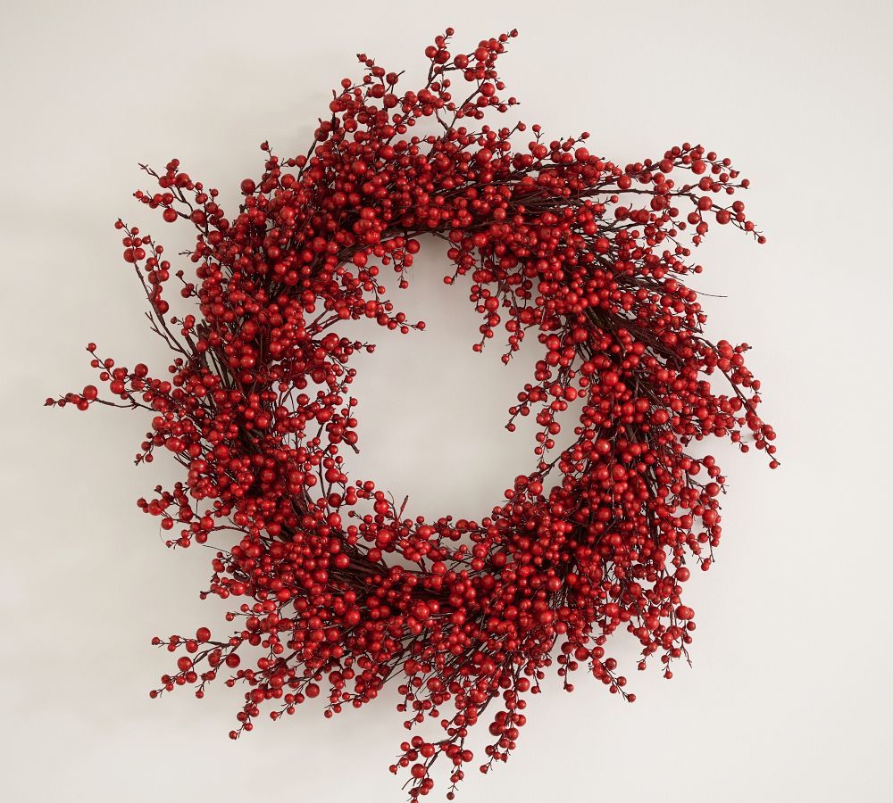 Faux Red Berry Wreath &amp; Garland | Pottery Barn (US)