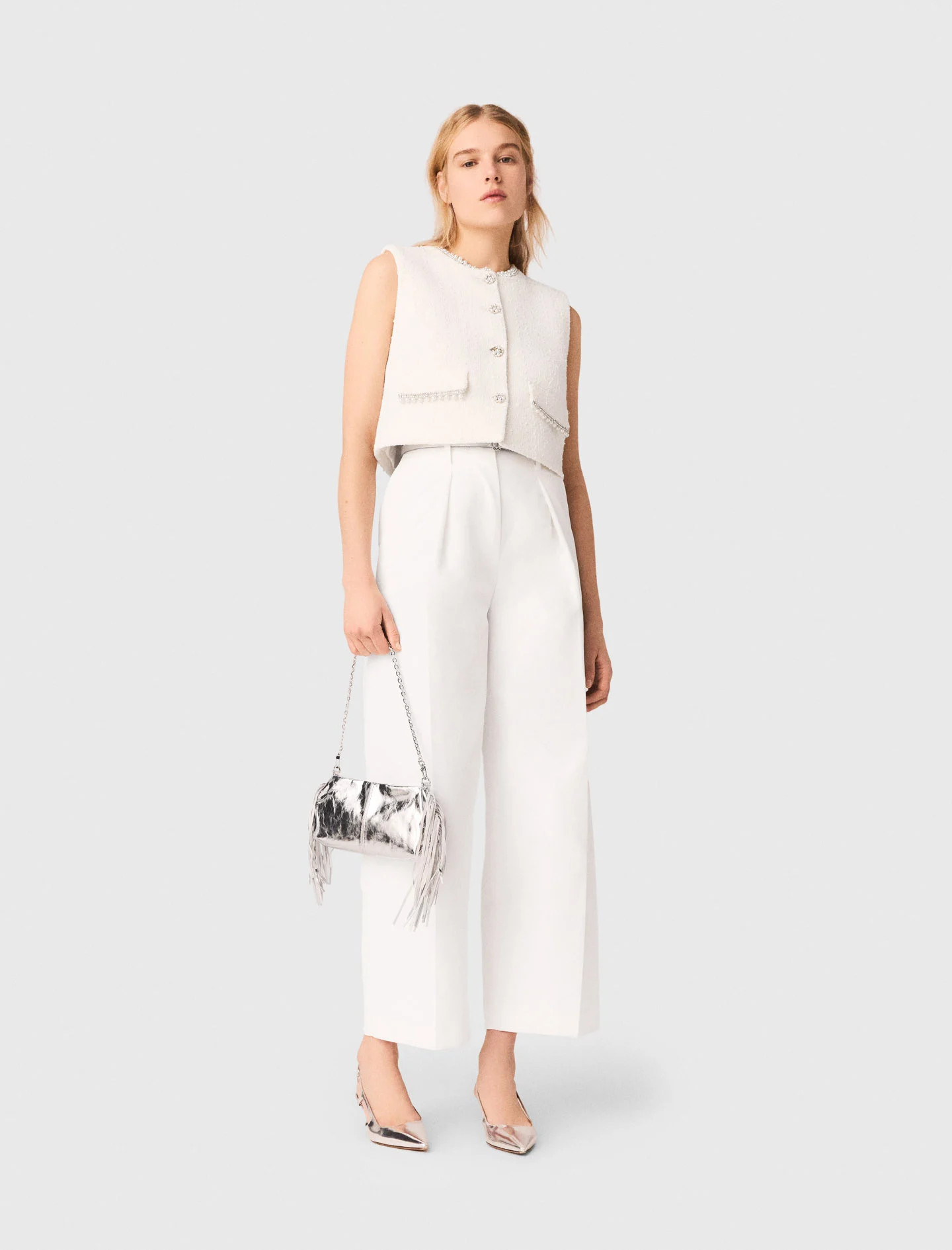 Balloon suit trousers White for Women | Maje | Maje US