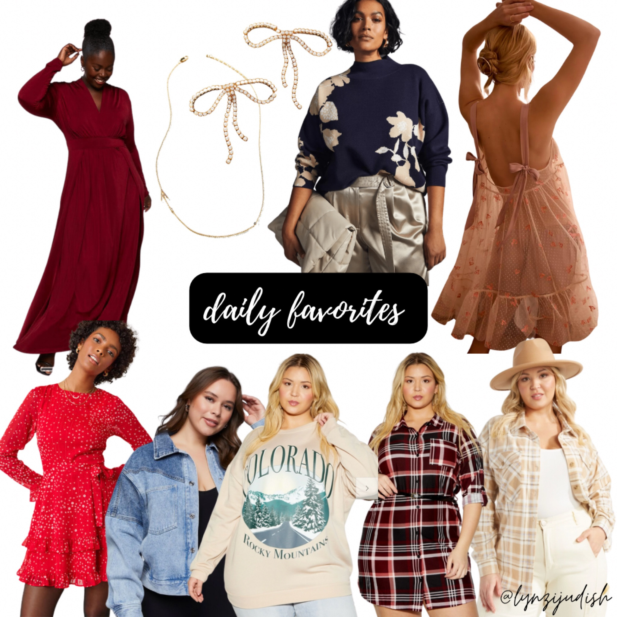 Daily Favorites

Plus size fashion, plus size style, size 16 influencer, size 16 style, size 16 fashion, maroon maxi dress, burgundy maxi dress, gold monogram necklace, pearl bow earrings, floral sweater, sheer babydoll dress, red Christmas dress, denim jacket, holiday dress, Colorado shirt, plaid dress, plaid button down, sale alert 

#LTKcurves #LTKunder100 #LTKunder50