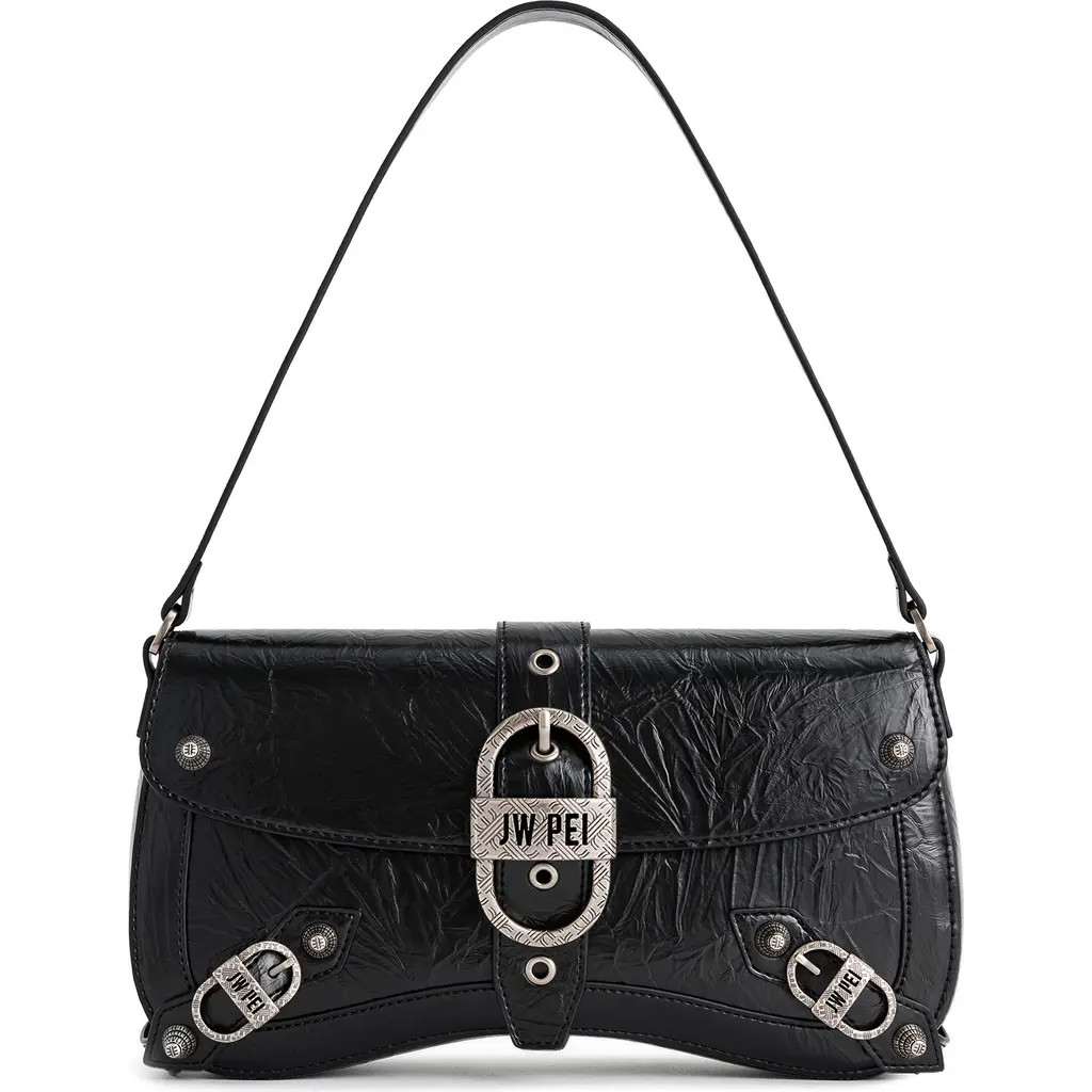 JW PEI Sia Crushed Buckle Shoulder Bag in Black at Nordstrom Rack | Nordstrom Rack