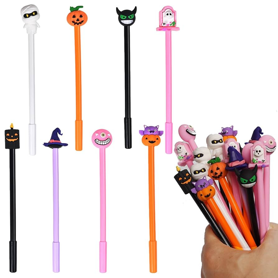 2025 New Halloween Pens, 32 Pcs Pumpkin Skull Ballpoint Pens, Black Ink Smooth Writing Pen for Ha... | Amazon (US)