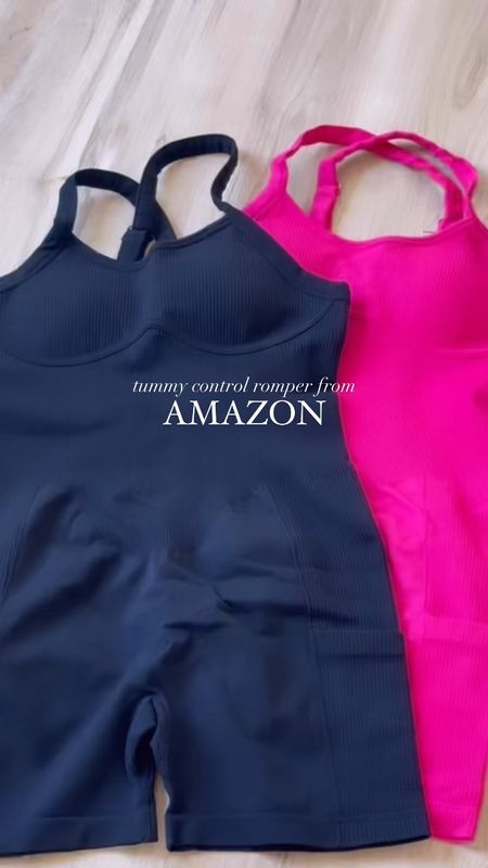 tummy control active romper from Amazon! Wearing a medium in black and blush 

#LTKActive #LTKFindsUnder50 #LTKSeasonal