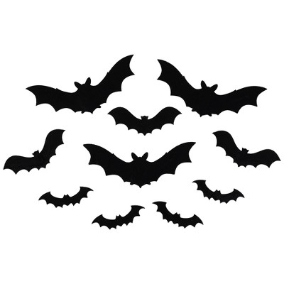 Northlight Set of 10 Black Halloween Posable Felt Bats | Target