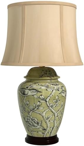 Red Lantern 25" Jade Green Birds and Flowers Lamp | Amazon (US)