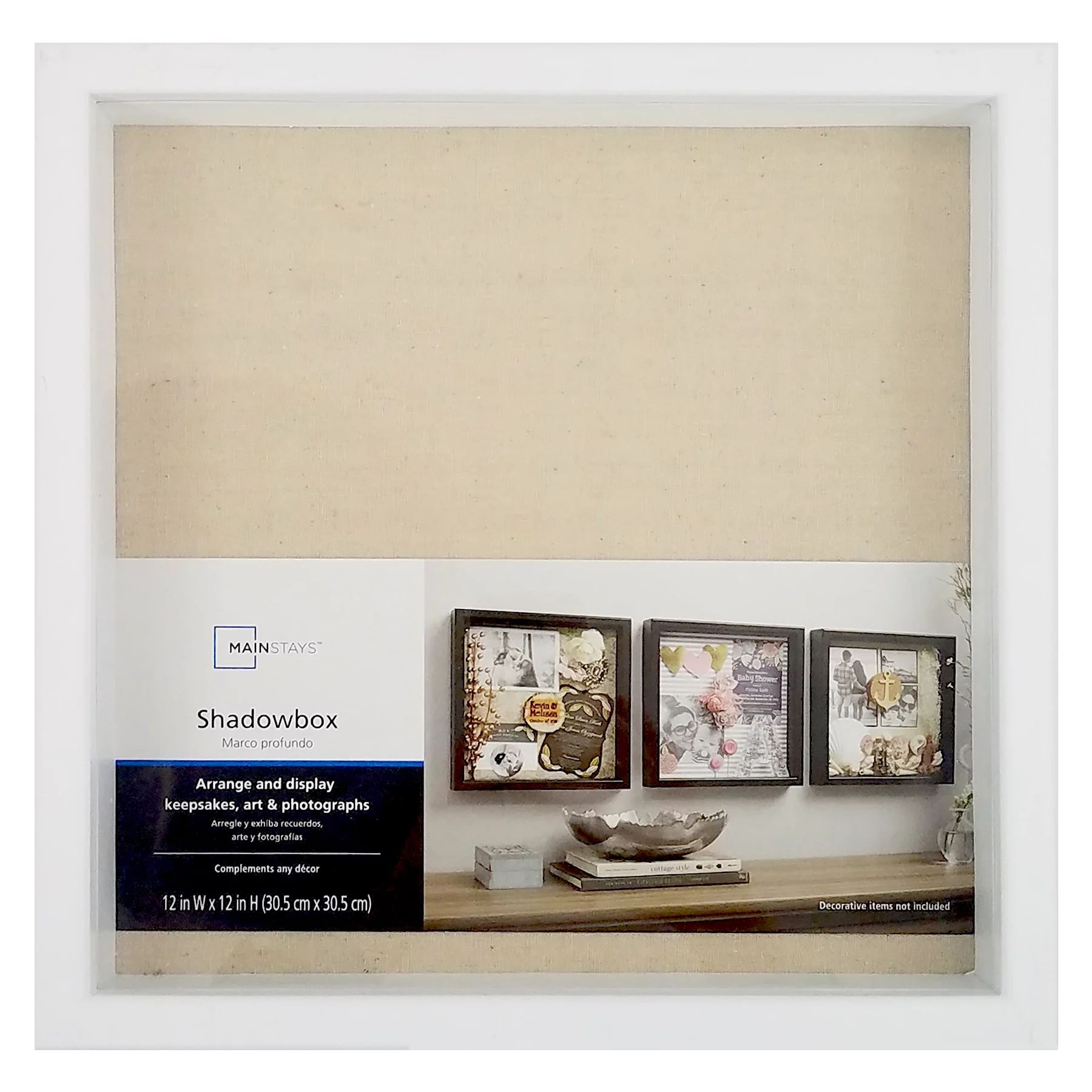 Mainstays 12" x 12" White Shadow Box Frame | Walmart (US)