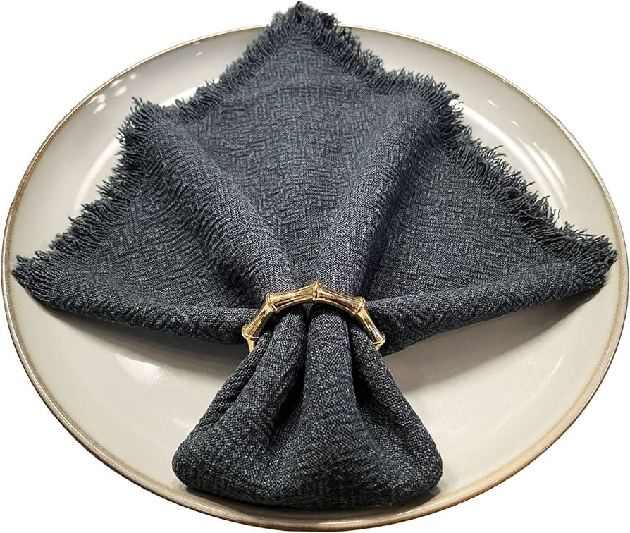 Napkin Rings Set of 6 Bamboo Knuckles Style Gold Napkin Holder Ring for Table Decoration,Wedding,... | Amazon (US)