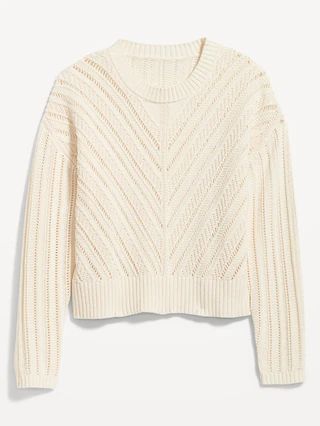 Chevron Open-Knit Sweater for Women | Old Navy (US)