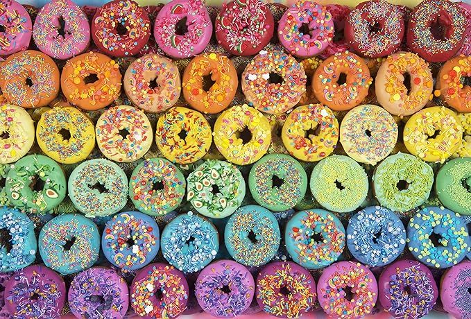 Rainbow Donut Jigsaw Puzzle - Amazing Colorful and Delicious Looking Doughnut Puzzle. Not Really ... | Amazon (US)