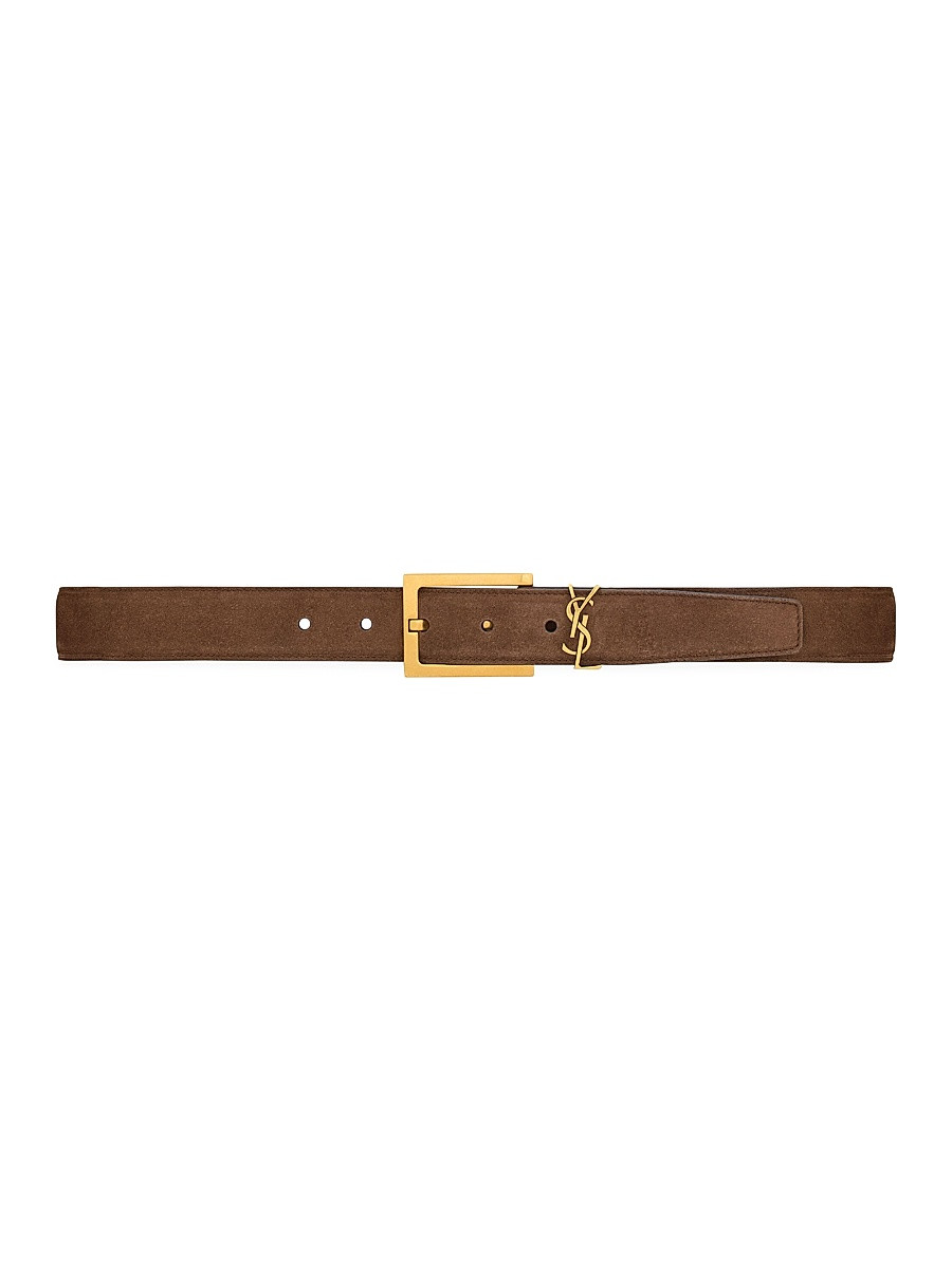 Women's Cassandre Belt in Suede - Brown Coffee - Size 36 | Saks Fifth Avenue