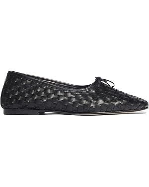 Woven Ballet Flats for Women Bow Square Toe Ballerina Shoes | Amazon (US)
